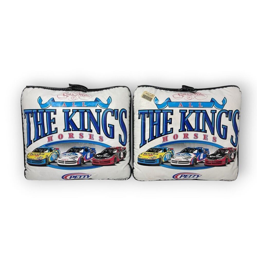 Vintage Nascar NASCAR Lot of 2 Seat Cushions Richard Petty All The Kings Horses